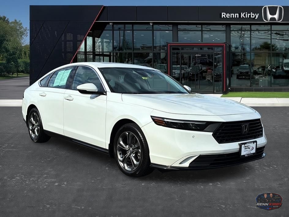 White 2023 Honda Accord Hybrid Sedan Front-Wheel Drive Automatic